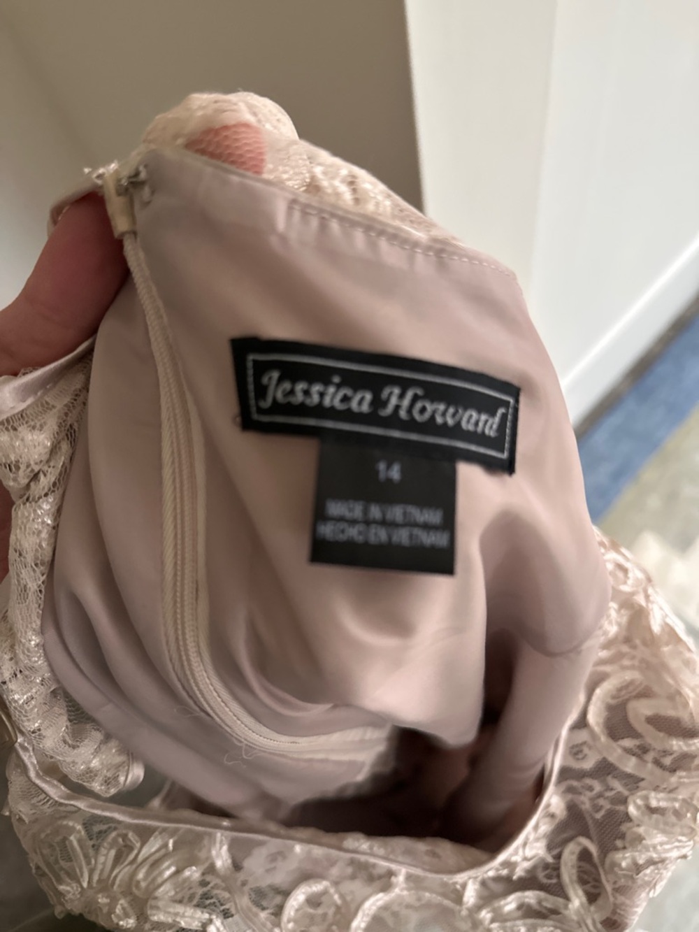 Jessica Howard Blush Lace Fit & Flare Dress - Picture 6 of 6